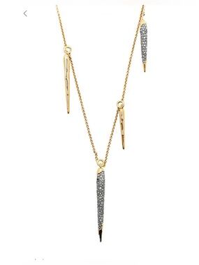 NEW Alexis Bittar Station Necklace Solanales Crystal Spear Gold Clear JL25